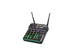 Audio Mixer, DJ Console UHF Mixer With SoundCard Wireless Microphone 5V Bluetooth 5.0 For Live Streaming Performance