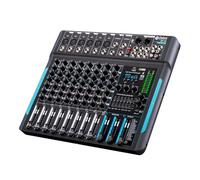 Audio Mixer, DP-10 Mixer DJ Controller 10-channel 99 DSP Reverb Recording Mixer with Bluetooth 5.0 Professional Performance