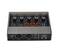 Audio Mixer, Echo Effects Interface 2 Channel 48V Computer Record Electric Guitar PC Recording External Sound Card Drive-free Q16