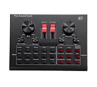 Audio Mixer External Audio Mixer USB Interface Sound Card With 15 Sound Modes Multiple Sound Effects Easy Monitoring and Operation (Color : Black, Size : ONE SIZE) (Black One Size)