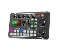 Audio Mixer, F998 Sound Card Professional Bluetooth-Compatible Studio Record For Phone PC Mixing Console Amplifier Live Music Mixer