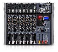 Audio Mixer Froket CT-8 Professional 8-Channel Audio Interface, DJ Console with Bluetooth USB, Sound Mixing Console and Audio Console for Karaoke Wedding Party Recording Broadcast