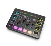 Audio Mixer, Gaming Mixer,Streaming 4-Channel Rgb Mixer With Xlr Microphone Interface,For Game Voice,Podcast-THSDXC84357-Nero-1