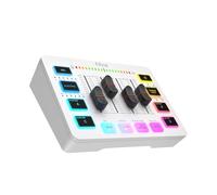 Audio Mixer, Gaming Mixer,Streaming 4-Channel RGB Mixer With XLR Microphone Interface,for Game Voice,Podcast,AmpliGame SC3(Bianco)