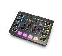 Audio Mixer, Gaming Mixer,Streaming 4-Channel RGB With XLR Microphone Interface,for Game Voice,Poast for Studio Karaoke(Black)