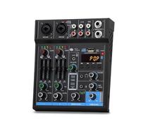 Audio Mixer, M4 4 Channel Mini Mixer Sound Card DJ 16 Digital Effects Noise Reduction Console USB Recording For Singing