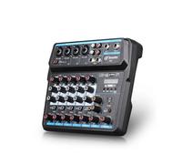 Audio Mixer, M4 M6 Aduio Mixer DJ Console With Sound Card Bluetooth For PC Recording Mic Instrument Mixing Interface(6 Channels)