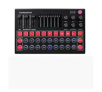 Audio Mixer, M9 Channel Bluetooth Mini Sound Card Mixer Digital Effects Noise Reduction Console USB Recording For Singing BM800 2022(M9 BM800)