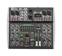 Audio Mixer, Mini 6 Channel Sound Mixer Audio Mixing Console 48V 99 Dsp Table Professional Usb Pc Play Record-THSDXC84408