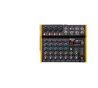 Audio Mixer, Mini4 OTG Metal DJ Console with Bluetooth 48V, Delay and Repeat Effect for PC Recording (R6 6 Channel)