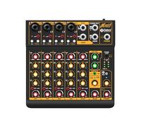 Audio Mixer Mini6 Professional,Sounds Mixer for Streaming,6 Channel Audio Mixer,Usb Audio Interface and 48V Phantom Power Bluetooth for Podcasting Mixer,Live Performance, Recording, DJ, PC (Mini6)
