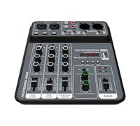 Audio Mixer, Mixer 4 channel Dj Mixing Console Met Bluetooth 48V Phantom Power Monitor Systeem Usb Mixer
