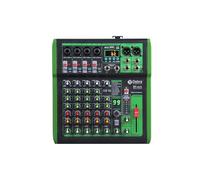 Audio Mixer, Mixer DJ Console With 99DSP Digital Effect 48V Phantom Power USB MP3 for PC Recording(DI-6UX 6 Channels)