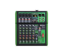 Audio Mixer, Mixer DJ Console With 99DSP Digital Effect 48V Phantom Power USB MP3 For PC Recording(DI-6UX 6 Channels)