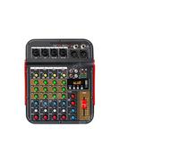 Audio Mixer, Mixer DJ Consoler 6 Channel DM4 With 48V Phantom, Bluetooth, USB To Recording, Sound Mixing Console