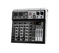 Audio Mixer, Mixer Sound 2x Mono Stereo Input 4 Channel Digital Mixing Console For DJ Studio Sta Performance