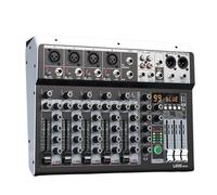 Audio Mixer, MX6 Channel 99 DSP Effect Mixer Record PC 48V Phantom Power USB Sound Mixers Bluetooth DJ Console Mixing