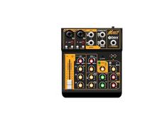 Audio Mixer, OTG Metal Mixer DJ Console Mini6 With Bluetooth 48V Power Delay Repaeat Effect For Sound Mixing Console PC Recording(Mini4 OTG)