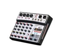 Audio Mixer, Professional 6 Channel DJ Sound Mixer 16DSP Interface Mixing Console Desktop with MP3 Input(Silver)