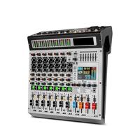 Audio Mixer, Professional 8 12Channels 99DSP DJ Audio Mixer BT Mixing Console USB Sound Card Interface 48V For PC MP3 Microphone Recording,PC, Recording Studio and Gaming(8channel)