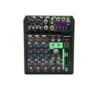 Audio Mixer, Professional 8 Channel Sound Mixer Portable Mixing Console 48V Phantom 16DSP Effect Bluetooth USB PC Play Record Guitar