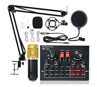 audio mixer, Professional Audio Mixer USB 5.0 Sound Card External Headset Microphone Webcast Live Broadcast Adapter Game Music(Bm800v8 Combo)