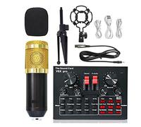 audio mixer, Professional Audio Mixer USB 5.0 Sound Card External Headset Microphone Webcast Live Broadcast Adapter Game Music(Bm800v8 Small)