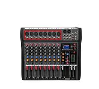 Audio Mixer, Professional Mixer 8Channel Sound Mixing Console Support Bluetooth USB 48V Phantom Power for Party Recording