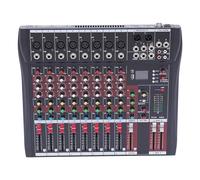 Audio Mixer, Professional Mixer Sound Board Console, DJ Mixer 8 Channel Desk System Interface Digital USB Computer MP3 Input 48V Phantom Power Stereo, Sound Mixer for KTV, Campus, Stage Performances