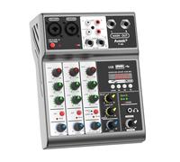 Audio Mixer, Professional Mixer,Sound Board Mixing Console with 4Channel Digital USB Bluetooth Echo Delay Effect,Input 48V Stereo