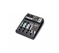 Audio Mixer, Professional Sound Mixer 4 Channel 48V Phantom Power Reverb FX DJ Mixing Console USB Player Music Stereo Audio Quality
