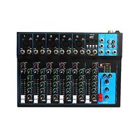 Audio Mixer, Professional Sound Mixer Table Stage Live Studio Mini Mixer Usb Sound Mixing Console Dj Ktv Show 7 Channel-THSDXC84228