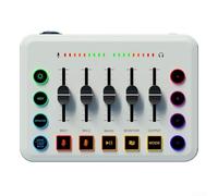 Audio Mixer, Rechargeable RGB Gaming Mixer with XLR and 48V Power for Podcasts, Live Streaming Singing Sound Card for Mobile Computer(F9 Black Single Card)