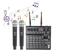 Audio Mixer, Small-Format Analog Mixing Console, 6-Channel Bands Mixing Boards, High Damping Sensing Knob, Interface USB Drive, for Professional And Beginners,A