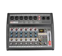 Audio Mixer, Sound Card Mixing Console 48V 16 Digital Usb Record Function Mixer 6-Channels
