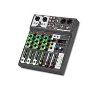 Audio Mixer, Sound Mixing Console USB Record Computer 48V Phantom Power Delay Repaeat Effect 4 Channels USB Mixer