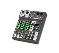 Audio Mixer, Sound Mixing Console USB Record Computer 48V Phantom Power Delay Repaeat Effect 4 Channels Mixer for Studio Karaoke