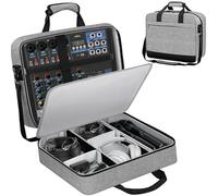 Audio Mixer Travel Case Compatible with RODECaster Pro, RODECaster Pro II, TC-Helicon GoXLR, 10mm Padding, Adjustable Cable Storage, Large DJ Mixer Bag for Podcast Equipment and Microphones