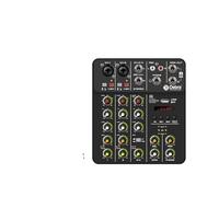 Audio Mixer, V4 4 Channel Mixer DJ Console Protable 48V Phantom Power USB DJ Console With Sound Card For PC Recording Singing(V4 Black Type)