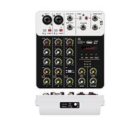 Audio Mixer, V4 Sound Mixing Console USB Record Computer 48V Phantom Power Delay Effect 4 Channels USB Mixer.