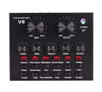 Audio Mixer, V8 Sound Card Live KTV Dual e Phone Suitable For Computer External,PC, Recording Studio and Gaming