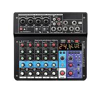 Audio Mixer Wireless 6-Channel Audio Mixer USB Interface Computer Input 48V Phantom Power Monitor Easy Monitoring and Operation (Color : Black, Size : ONE SIZE) (Black One Size)