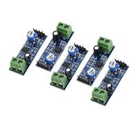 Audio Power Amplifier Module 200 Times Gain, LM386 Chip, Terminal Blocks for Speaker Wiring, 10K Adjustable Resistor, 5V-12V, 5pcs
