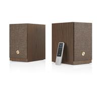 Audio Pro A28 W Active Stereo Multiroom Speakers 2×75 W Class-D, TV ARC + HDMI, AirPlay 2, Google Cast, Optical & RCA Inputs, 238×150×200 mm, Remote & Presets (walnut)