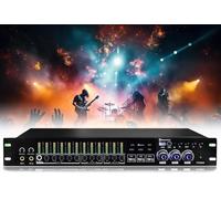 Audio Processors KTV Digital Pre-stage Effector, Anti-howling Audio Processor with Remote Control, USB MP3 BT and 4 Microphone Input, Karaoke Mixer Reverberator For Stage, Performance