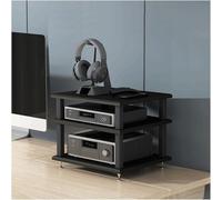 Audio Rack - 2 Tier Wooden HiFi Shelf for Stereo Equipment - Durable Audio-Video Shelving Unit for Home Theater and Entertainment