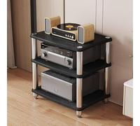 Audio Rack 4-Tier Media Stand, DVD Shelf & CD Display Cabinet, Entertainment Center with Shelves, Corner Rack for Home Audio and Video Organization