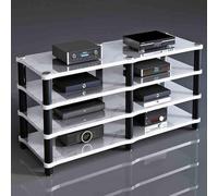 Audio Rack Cabinet with Cable Management for Home Entertainment & Equipment - Versatile Storage Solution for Audio/Video Components, Modern Design