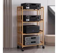 Audio rack tower, 2/3/4/5-Tier Media Stand/Audio Stereo Rack, Heavy Duty Modern Speaker Mount Bracket, Audio Stand Tower/Cabinet with Adjustable Shelves(Color1,4 Tier/80cm(31.5inch) long)