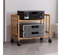 Audio rack tower, 2/3/4/5-Tier Media Stand/Audio Stereo Rack, Heavy Duty Modern Speaker Mount Bracket, Audio Stand Tower/Cabinet with Adjustable Shelves(Color1,2 Tier/60cm(23.6inch) long)